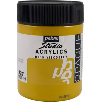 Vodová barva Akrylová barva Pébéo Studio Acrylics - 27 Yellow Ochre Objem: 500 ml