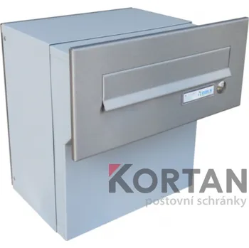 Poštovní schránka 1x poštovní schránka F-042 k zazdění do sloupku + čelní deska se zvonkem ČD-2 - NEREZ / šedá (Oranžové podsvětlení)