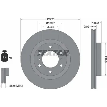 Brzdový kotouč Brzdový kotouč TEXTAR 92167203