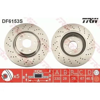 Brzdový kotouč Brzdový kotouč TRW DF6153S