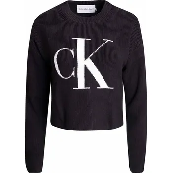 Dámský svetr CALVIN KLEIN DÁMSKÝ SVETR BLOWN UP CK LOOSE SWEATSHIRT BLACK J20J221132 BEH Velikost: S