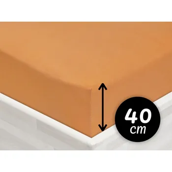 Prostěradlo Jersey napínací prostěradlo na extra vysokou matraci JR-022 Okrové 180 x 200 - výška 40 cm