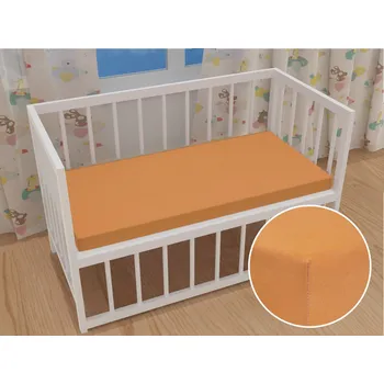 Prostěradlo Dětské jersey napínací prostěradlo do postýlky JR-022 Okrové 60 x 120 x 10 cm - do postýlky