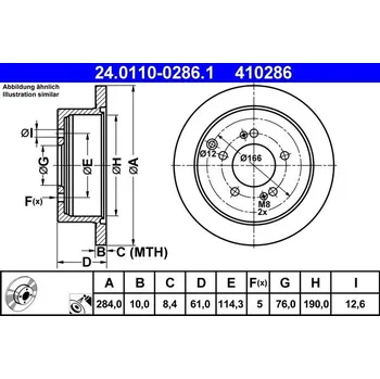 Brzdový kotouč Brzdový kotouč ATE 24.0110-0286.1