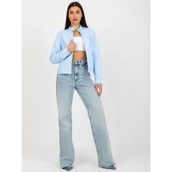 Dámská casual bunda Dámská bunda z ekokůže s podšívkou ANGELICA světle modrá