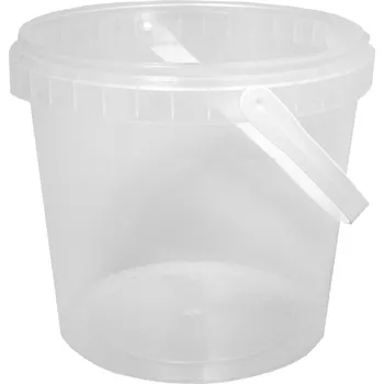 Jednorázové nádobí kbelík kulatý 3 100 ml, PP, s ručkou - transparentní (10 ks/balení)
