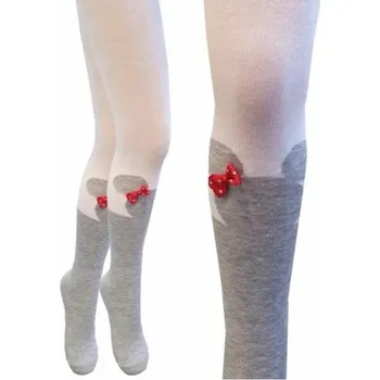 Minnie Mouse Milusie dětské punčochy s mašličkou - Minie - šedá/bílá Velikost koj. oblečení: 92-98 (18-36m)