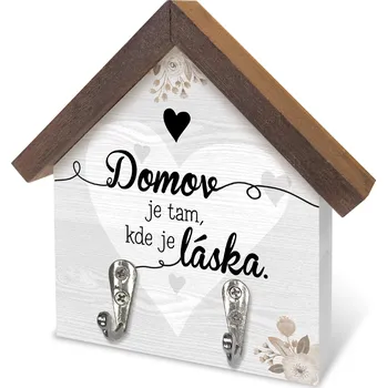 Obraz Nekupto Dřevěný domeček malý s háčky - Domov je tam, kde je láska