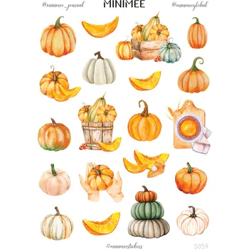 Dětské zboží MINIMEE Papírové samolepky v aršíku A5 Podzimní dýňování