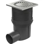 Kanalizační vpusť boční D75 suchá klapka, nerez mřížka 333 S N