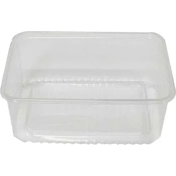 Jednorázové nádobí vanička obdélníková PP, 1500 ml 180x132x97mm - transparentní (50 ks/balení)