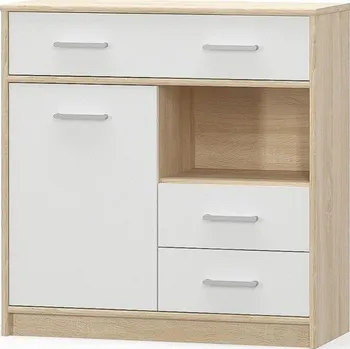 Komoda Casarredo Komoda 1D3S TIPS dub sonoma/bílá mat