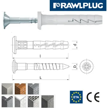 Hmoždinka FX-N-K Natloukací nylonová hmoždinka s hříbkovým límcem (6 x 60 mm / pozink-nylon / 100ks)