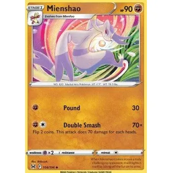 Karetní hra Pokémon LOR 104/196 Mienshao - Lost Origin Stav: Near Mint, Verze: REVERSE HOLO