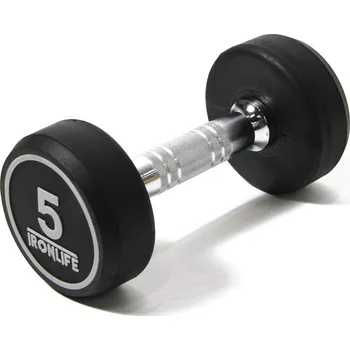 Jednoruční činka pogumovaná IRONLIFE 5 kg