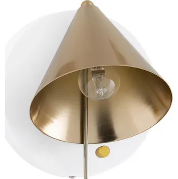 Nástěnné svítidlo Bílo zlaté kovové nástěnné světlo Somcasa Nela 18 cm