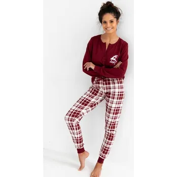 Dámské pyžamo Sensis pyžamo Zoraya - bordová, XL (Dámské pyžamo dlouhé)