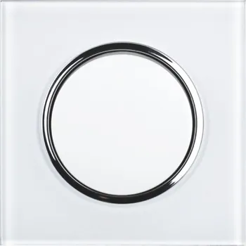 vypínač Elhard Rondo Glass RG5101W vypínač č.1 - sklo, bílý - komplet