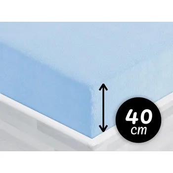 Prostěradlo Froté napínací prostěradlo na extra vysokou matraci FR-014 Nebesky modré 200 x 200 - výška 40 cm