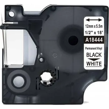 Počítač KOMPATIBILNÍ PÁSKA DYMO 18444 S0718600 BÍLÁ/ČERNÝ TISK, VINYLOVÁ, 12mm