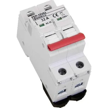 vypínač a zásuvka 05-2032001 PEP 10V63 Modulový vypínač PEP-10V63 (10 kA) 2P do 32A, Bonega