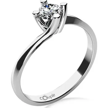 Šperk Couple, Zásnubní prsten Sivan, bílé zlato s velkým zirkonem, vel. 55, prům. 17.5 mm, 585-68-1-4072.1B00.0.55.001