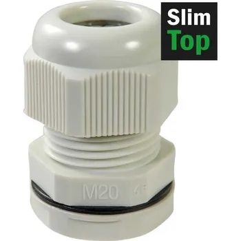 250140 Vývodka kabelová SlimTop M 12 IP 68, světle šedá, Haupa
