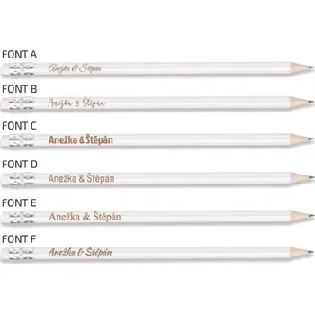 Grafitová tužka Grafitová tužka bílá s vlastním nápisem