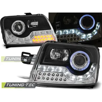 Přední světlomet PŘEDNÍ SVĚTLOMETY, SVĚTLA, LAMPY FIAT PANDA, 2003-, LED DAYLIGHT, ČERNÉ BLACK S LED BLINKREM (LPFI16)