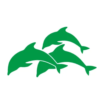 Samolepící dekorace Delfíni 001 levá (12 - zelená) SAMOLEPKA NA AUTO, NÁLEPKA, FÓLIE, POLEP, TUNING, VLASTNÍ TEXT, TISK, AUTOSAMOLEPKY.cz, POLEPY, OBRÁZEK, LOGO, 3D STICKERS