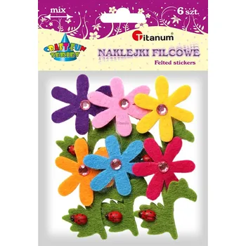 samolepka Samolepky filc., kytičky, mix, 6ks/bal.
