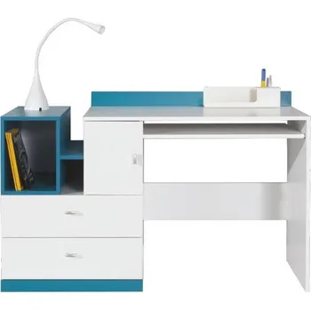 Nábytek Meblar Psací stůl Mobi MO11 Barva: bílý lux + tyrkys