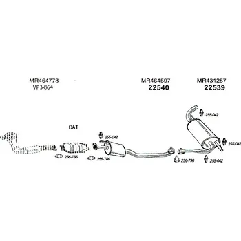 Výfuková trubka střední díl výroba MTS Bosal 22540M