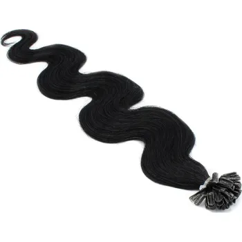 Příčesek 60cm vlasy pro metodu keratin 0,5g/pr. vlnité – černá