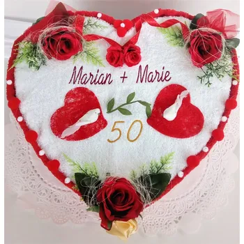 Veratex Textilní dort Srdce jednopatrový - se jmény
