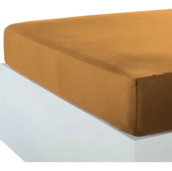 Prostěradlo DT Bavlněné prostěradlo JERSEY 160x200 cm s gumou - béžová