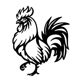 Samolepící dekorace SAMOLEPKA Kohout 005 levá (01 - černá) NA AUTO, NÁLEPKA, FÓLIE, POLEP, TUNING, VLASTNÍ TEXT, TISK, AUTOSAMOLEPKY.cz, POLEPY, OBRÁZEK, LOGO, SAMOLEPKY