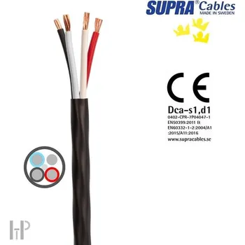 SUPRA SKYFLEX 4X4.0 FRHF (Reproduktorový kroucený kabel 4x4 mm v metráži a v černém provedení FRHF, cena za 1 m)