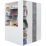Meblar Rohová šatní skříň Sigma SI1 včetně osvětlení Barva: bílý lux + beton