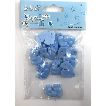 Party dekorace Plast. dekorace, nožičky - chodidla MODRÉ, 2,6 x 2 cm, 12ks/ bal.