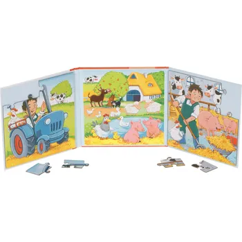 Puzzle GOKI Magnetická puzzle kniha Statek 2x20 dílků