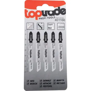 Dílna TOPTRADE list pilový, pro přímočarou pilu, sada 5 ks, T118B, 76 mm, kov 401166