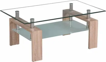 Konferenční stolek Tempo Kondela Libor 100 x 60 x 42 cm dub sonoma/sklo