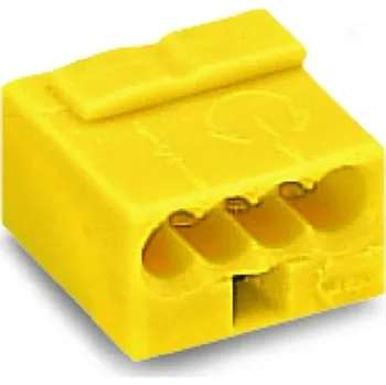 243-504 Svorka MICRO PUSH WIRE, 4x 0,6 -0,8 mm, žlutá, Wago