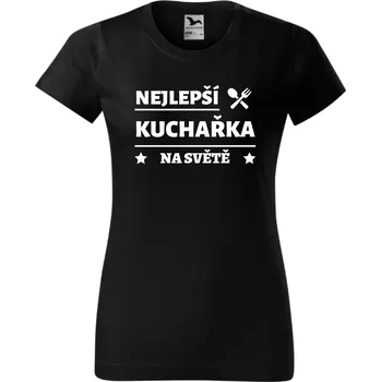 Dámské tričko Dámské tričko - Nejlepší kuchařka na světě Barva: Bílá, Velikost: 2XL