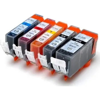 Počítač MULTIPACK CANON CLI-521 CMYK + PGI-520 BK KOMPATIBILNÍ (5ks)