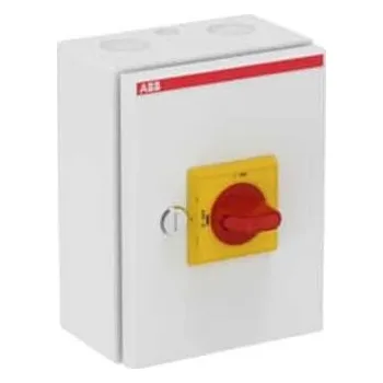vypínač 1SCA022562R4520 OTL32BA6M Odpínač 6P v plech. krytu, IP65, rukojeť uzam. žl.-červená, ABB