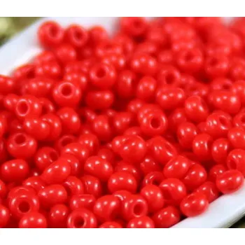 Dětské navlékací korálky Rokajl PRECIOSA červená > (7/0) Ø3,5mm (sáček 20g)