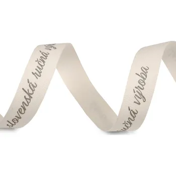 Bavlněná stuha šíře 16 mm česká ruční výroba a slovenská ručná výroba, barva 3 režná světlá slovensky