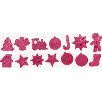 Sada miniozdob k dekoraci fuchsiová lesklá (14ks)